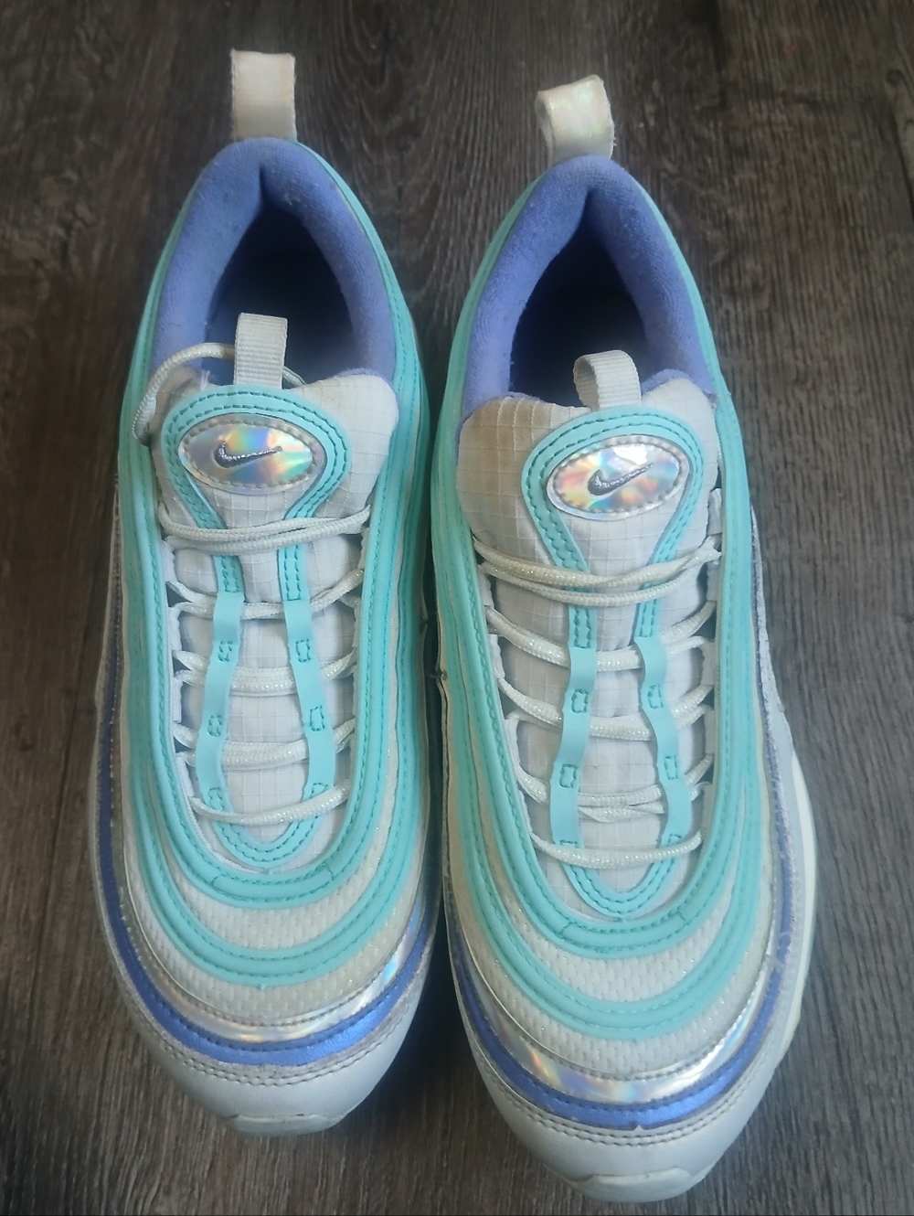 Nike Air Max 97 FP (GS) Sneakers Spruce Aura/Sapphire/Aurora Youth Size 5.5